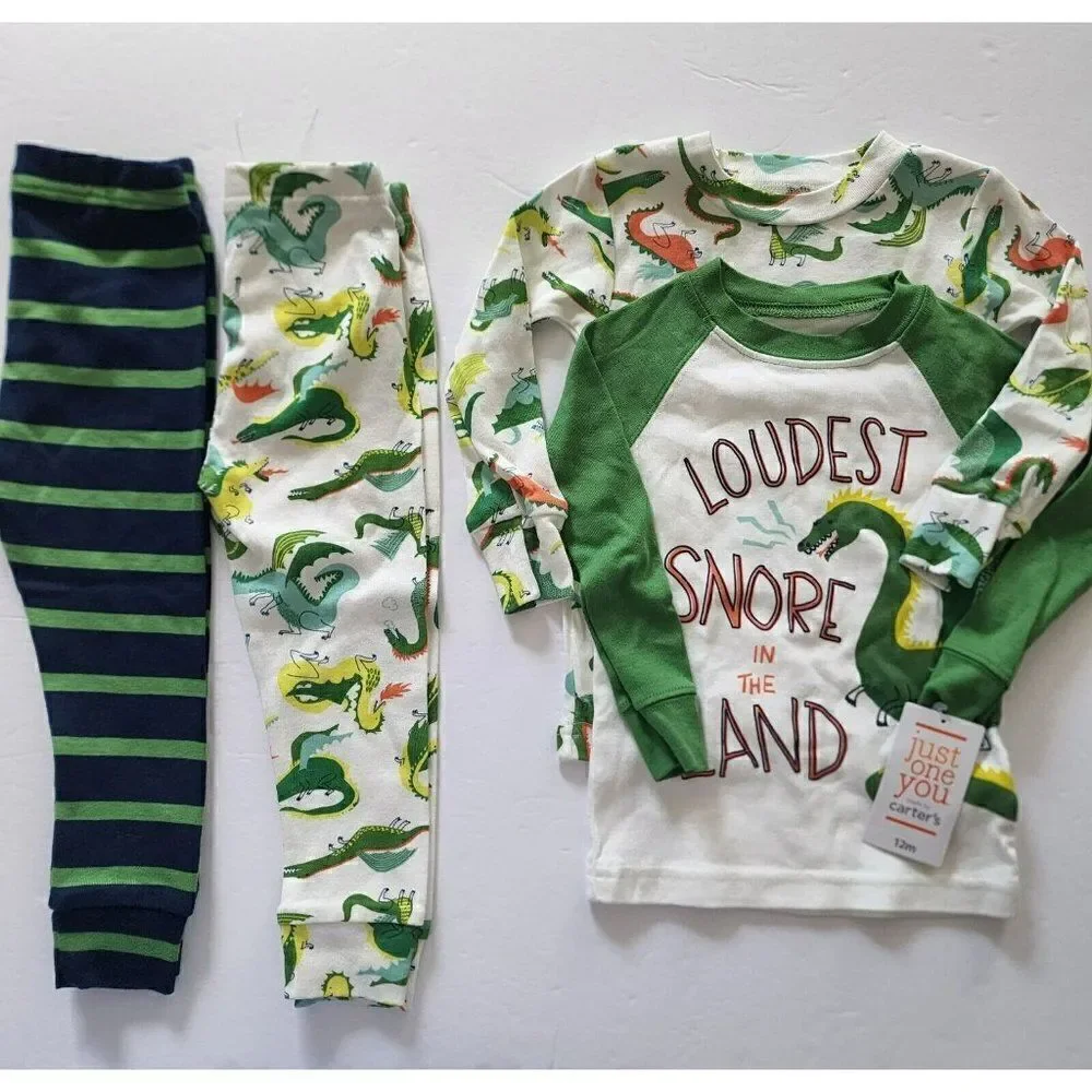 Toddler Boys' 4pc - 12M - Dino Pajama‎ Set - Just One You Made by Carter's